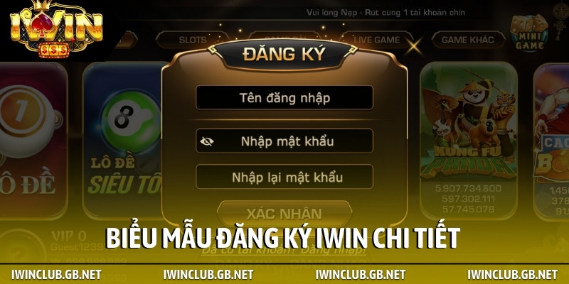 Biểu mẫu đăng ký iWIN chi tiết